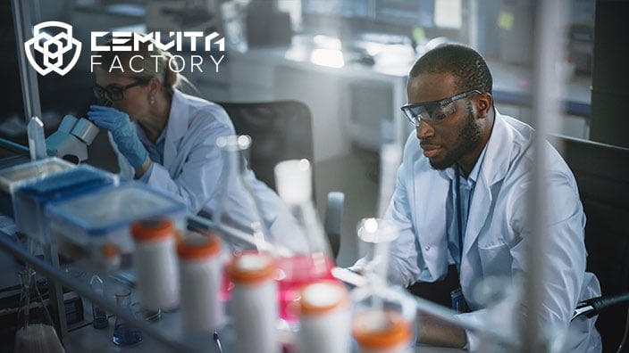Cemvita Factory employees working in lab 